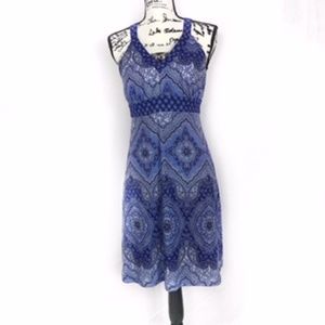 Studio Ray Sleeveless Blue Paisley Dress